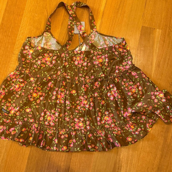 Matilda Jane New With Tags Brown Floral Top Size XL Tank Top Style Cottagecore - Picture 3 of 8
